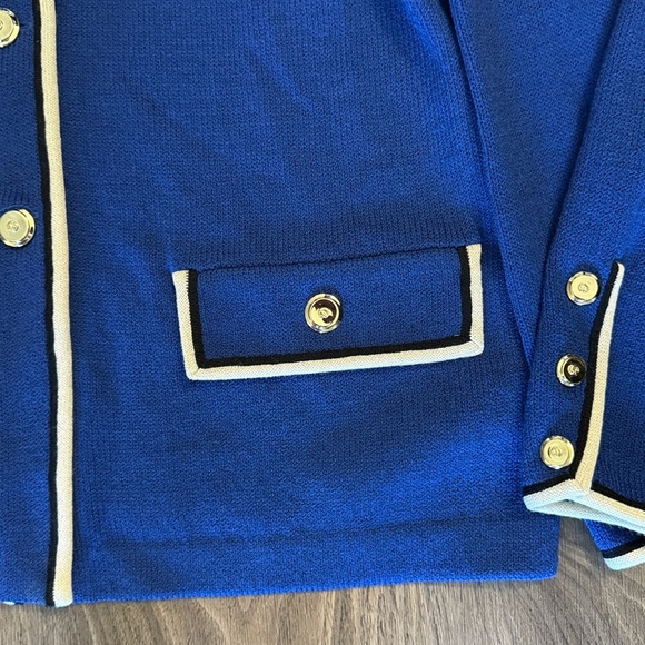 St. John Royal Blue Blazer with Cream Accents - Picture 3 of 8